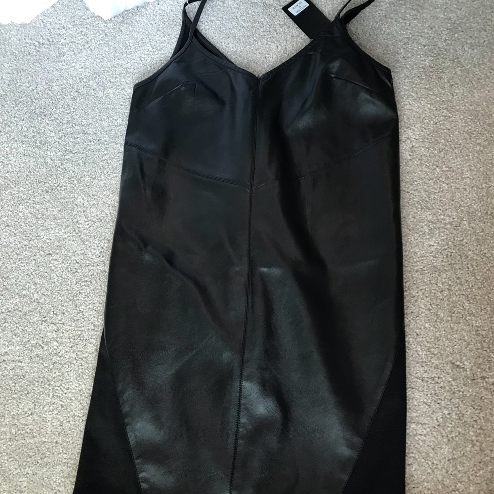 black leather dress